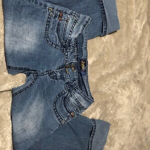 Blue Jean stretchy Angel capris size 7